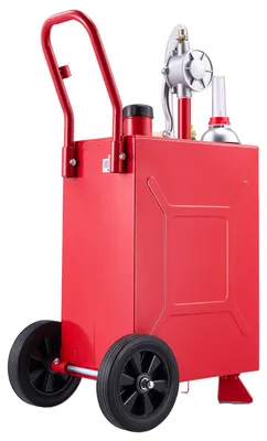 Produktbild von SucceBuy 56,8L mobiler Kraftstofftank mit Handpumpe, Rot, Kohlenstoffstahl, ausgestattet mit 2 Rollen & 3m Schlauch, max. Durchflussrate 17,8L/min, geeignet für Benzin & Diesel, ideal für ATV, UTV und Motorräder