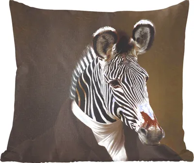 Produktbild von MuchoWow® Zierkissen Sofakissen Wohnzimmer Dekokissen 40x40 cm Zebra - Porträt - Kleidung - Foto Kissen - Schlafzimmer Dekoration