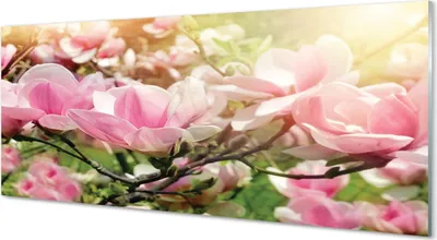 Produktbild von Glasbilder 125x50 Wandkunst Blumen