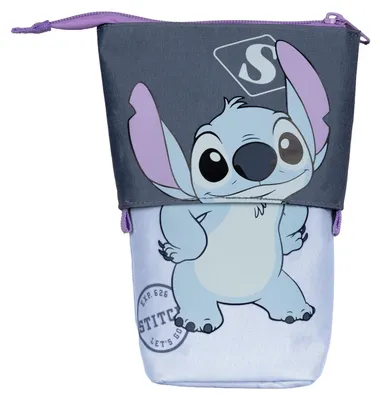 Productafbeelding van 2-in-1 etui en pennenhouder, Stitch, Disney, etui voor kinderen, meisjes, paars