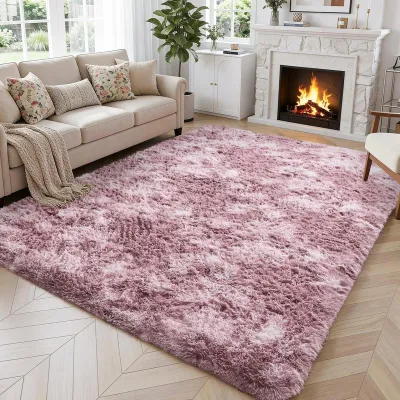 Productafbeelding van Pluizig vloerkleed, zacht, 120 x 180 cm, geschikt voor woonkamer en slaapkamer