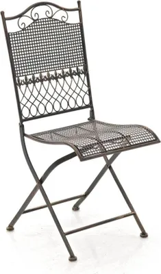 Produktbild von Klappbarer Gartenstuhl - nostalgischer Gartenstuhl - handgefertigtes Eisendesign, antike Patinaschicht