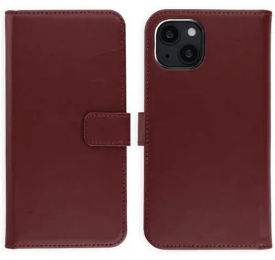 Obrázok produktu pre Knižnica Selencia z pravej kože pre Apple iPhone 13 – bordová