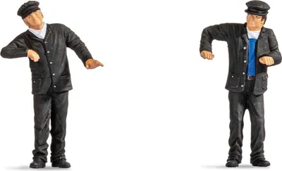 Produktbild von NOCH Lokführer und Heizer, handkoloriert für Modelleisenbahn Spur 1 Figuren Set, ideal für realistische Bahnszenen