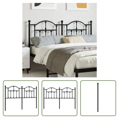 Produktbild von The Living Store Kopfteil Metall Schwarz 135 cm