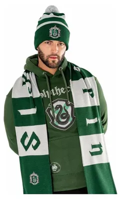 Image de Écharpe Harry Potter Slytherin longue, brodée, taille unique