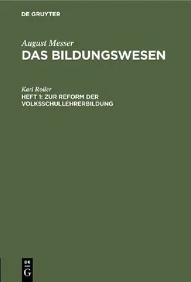 Produktbild von Zur Reform der Volksschullehrerbildung