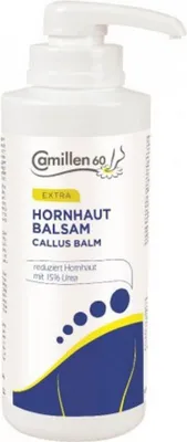 Produktbild von Hornhaut Extra Balsam Camillen 60, Fußcreme mit Urea 15%, Kamille für trockene Füsse, 450ml mit Spender