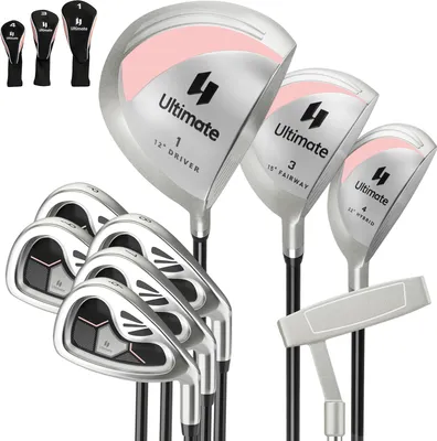 Produktbild von COSTWAY kompletný dámsky set golfových palíc, 9-dielny set golfových palíc pre pravákov s krytom proti dažďu