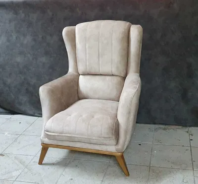 Obrázek produktu pro Wohnzimmer Sessel 1 Sitz Couch Polster Luxus Textil Design Holz Möbel