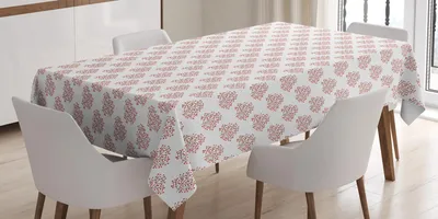 Obrázek produktu pro ABAKUHAUS Květinový ubrus, akvarelová ilustrace opakujících se bobulových větviček na jednobarevném pozadí, 140 x 170 cm, bílá kakao a vermilion