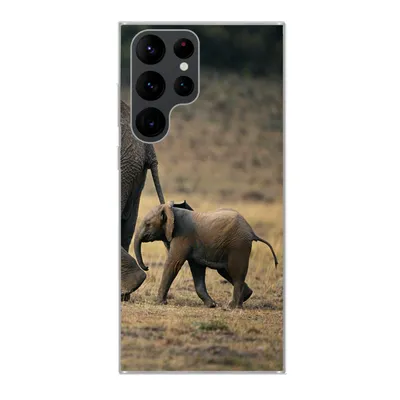 Produktbild von MuchoWow® Handyhülle Schutzhülle Hülle für Samsung Galaxy S22 Ultra Elefant - Tiere - Savanne - Natur Silikon Softcase Handy Hülle - Abbildung
