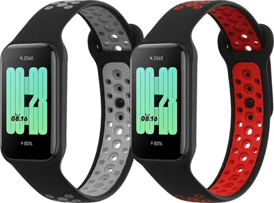 Produktbild von kwmobile 2x Sportarmband kompatibel mit Xiaomi Redmi Smart Band 2 Armband - Fitnesstracker Band Set aus TPU Silikon