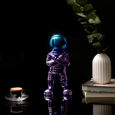 Image de Astronaute Electroplate H33cm