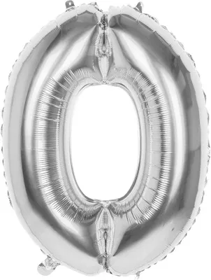Produktbild von Boland Folienballonnummer '0' Silber 86 cm