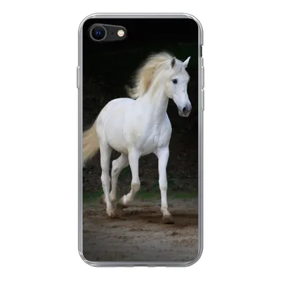 Produktbild von MuchoWow® Handyhülle Schutzhülle Hülle für iPhone 8 Pferde - Sand - Dunkel Silikon Softcase Handy Hülle - Schutzhaube
