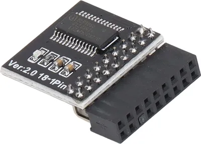 Immagine prodotto di Modulo di sicurezza TPM2.0 a 18 pin per scheda madre ASROCK Scheda LPC per test di aggiornamento WIN11 Nero