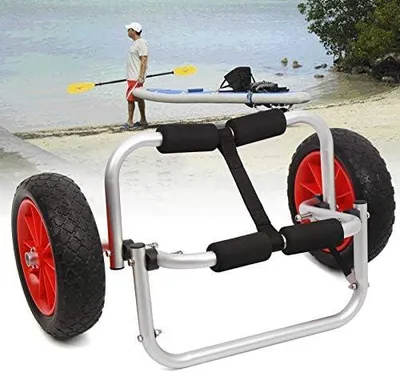 Produktbild von Kajakwagen und Bootswagen mit Aluminiumkonstruktion, soliden Rädern, Bootsanhänger, Kanuwagen, Transportwagen und Surfwagen bis 150 LBS