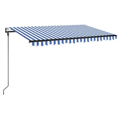 Produktbild von Automatische Markise mit LED Windsensor 400x300 cm Blau Weiß