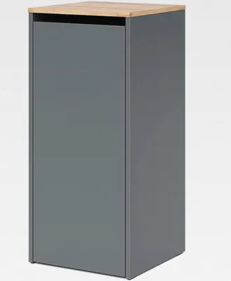 Produktbild von Badschrank Anthrazit/Goldkraft Eiche Viktor 40x88x41 cm - Wäscheschrank für die Schmutzwäsche, Praktischer integrierter Wäschekorb für Schmutzwäsche