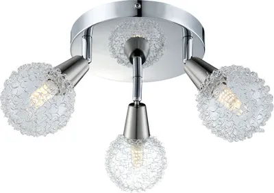 Produktbild von LED Deckenleuchte, Chrom, klar, ALU-Kugelgeflecht, H 20 cm