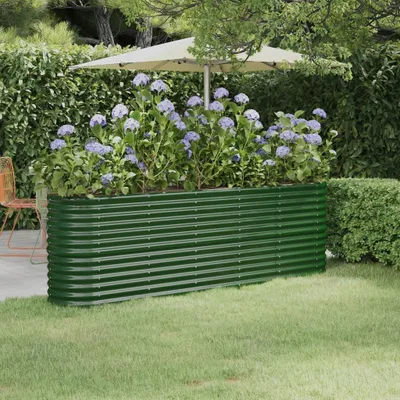 Image de Maison Exclusive - Lit surélevé de jardin Acier galvanisé 224x40x68 cm Vert