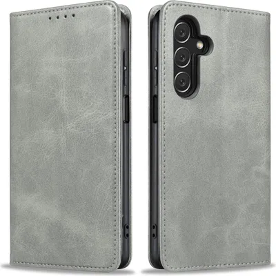 Produktbild von Handyhülle für Samsung Galaxy A25 5G Kunstleder Flip Cover Hülle Handytasche Case Kartenfach Farbe: Grau