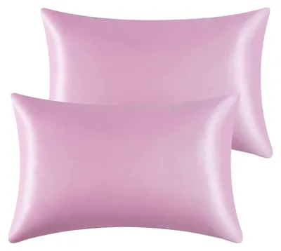 Produktbild von Satin-Kissenbezug für Haar und Haut, seidig, Hotelverschluss, 50 x 75 cm, Rosa