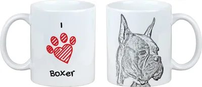 Produktbild von Boxer Tasse mit Hund Ich liebe Art-Dog