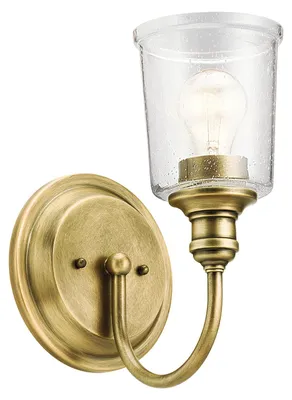 Image de Applique en or avec abat-jour en verre Waverly 1xE27 60W Kichler