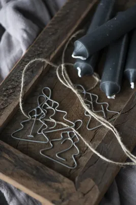Produktbild von IB Laursen Advents Anhänger Set 1-4 Kerze Zahlen Tannenbaum Metall Weihnachten