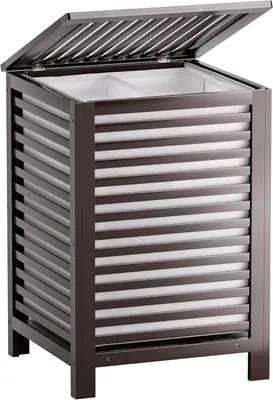 Image de Paniers à linge doubles, 120 litres, en bambou avec couvercle et sac intérieur amovible, pour salle de bain