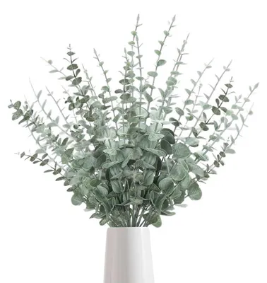 Zdjęcie produktu dla Sztuczne gałęzie eukaliptusa, ciemnozielone, 30 sztuk, 38 cm