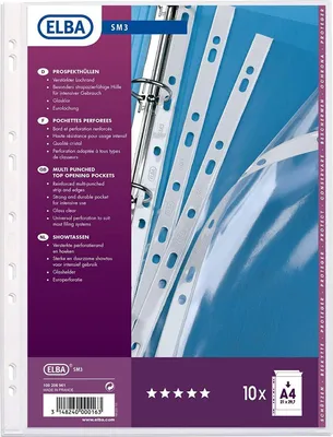 Produktbild von Oxford 100206961, 210 x 297 mm (A4), Transparent, Polyvinylchlorid (PVC), Landschaftsportrait, Oben, 230 mm