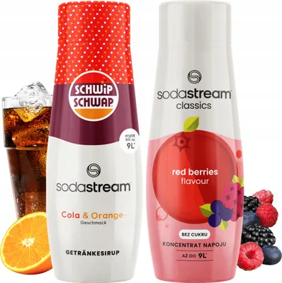 Immagine prodotto di Set da 2 concentrati Sodastream Shwip Shwap al gusto Cola-Arancia + Frutti rossi