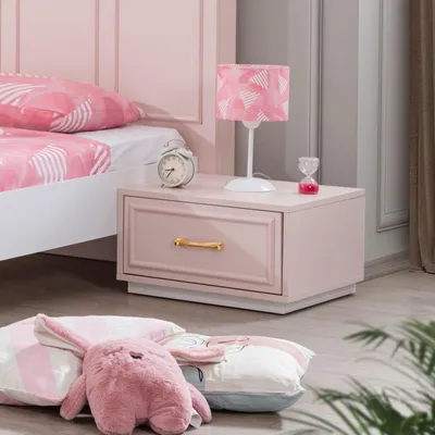 Produktbild von Skye Decor, Hochwertiger Nachttisch (3 Stück), Pink & Weiß, 55x30x45 | 100% Melamin