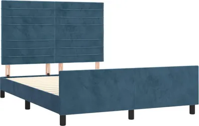 Obrázok produktu pre vidaXL Rám postele bez matraca tmavomodrý 140x200 cm zamat