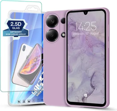 A phone case and screen protector are displayed together.