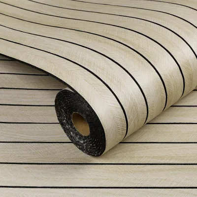 Produktbild von Selbstklebende Holzoptik Wandpaneele 3D Beige - 30 cm x 5 m für Wohnzimmer