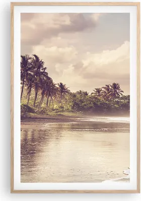 Produktbild von Gerahmtes Poster - Rahmen in heller Eiche - Palmen Strand Wasser - 61x91,5 cm - Wand Bild - Wanddeko - Wandbilder - Kunstposter - Wandposter - Bilderrahmen - Bilder - Kunstdruck - P2NPA61x91-4917