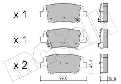 Produktbild von METELLI Bremsbeläge Satz Hinten Bremsklötze für HYUNDAI i20 III (BC3, BI3) 22-1371-0