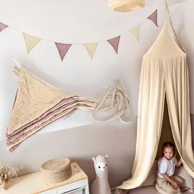 Produktbild von Sternenkette für Kinderzimmer - handgenähte Stoff-Girlande