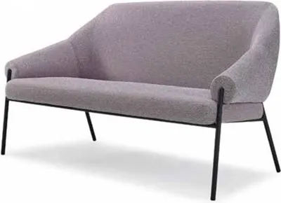 Produktbild von Sofa 2 Sitzer Leder Zweisitzer Sitz Polster Design Wohnzimmer Modern Grau