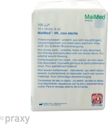 Produktbild von MaiMed nesterilní rounové kompresy 6 vrstev 100 kusů 10 x 20 cm