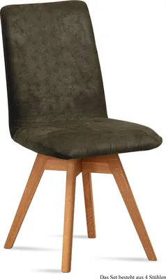 Produktbild von Esszimmerstuhl drehbar (4er-Set) Donni 47x92x60 Eiche geölt/Khaki