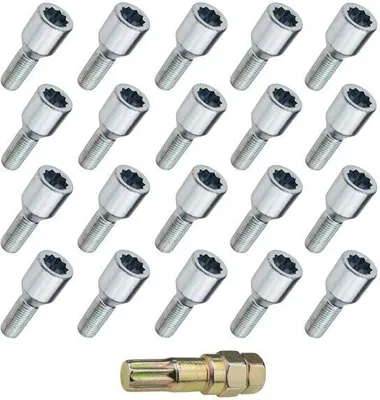 Produktbild von 20x Radschraube M12x1.75, TORX, 28mm, Sternschraube, Kegel, 10R