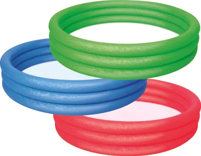 Produktbild von 3 Ring Planschbecken - drei verschiedenen Farben - für Garten Terrasse oder Balkon - Durchmesser Ø 150cm – Höhe 30cm - Blau