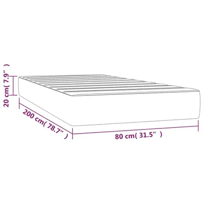 A line drawing of a mattress with dimensions indicated.