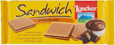 Produktbild von 12x Loacker Sandwich Chocolate, duftende Waffeln mit Schokoladencreme - 75 g