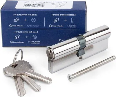 Produktbild von Famanu Profilzylinder 30/70 mm für Türschloss mit 3 Schlüsseln - Silber